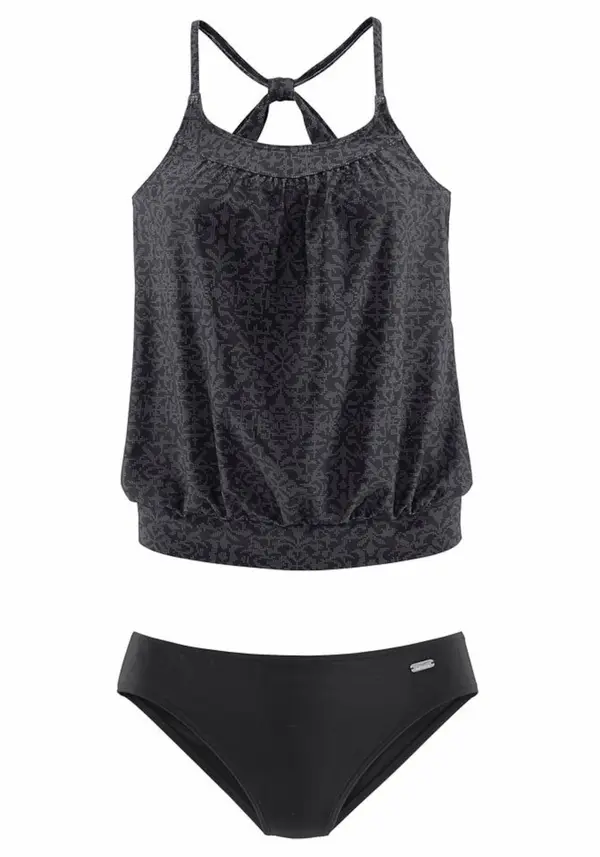 VENICE BEACH VENICE BEACH Tankini  tamo siva / crna