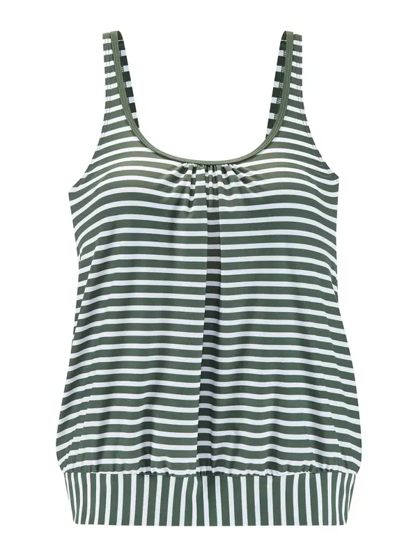 VENICE BEACH VENICE BEACH Tankini top  maslinasta / bijela