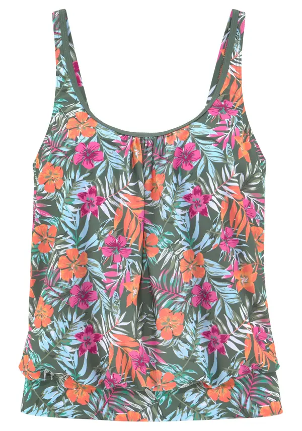 VENICE BEACH VENICE BEACH Tankini top 'Summer'  akvamarin / kaki / narančasta / roza