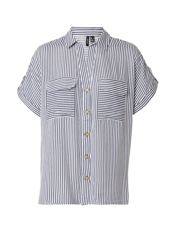 Vero Moda VERO MODA Bluza 'BUMPY'  noćno plava / bijela