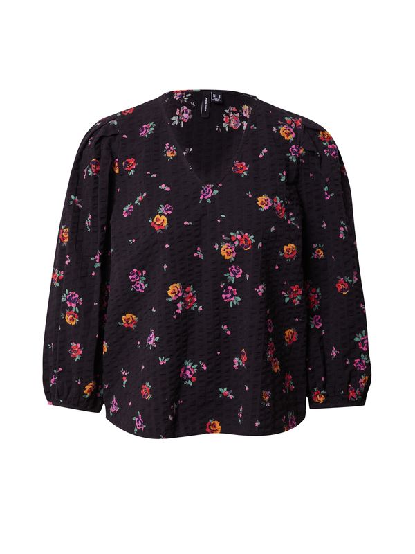 VERO MODA VERO MODA Bluza 'DORES'  žad / ružičasto crvena / svijetlo crvena / crna