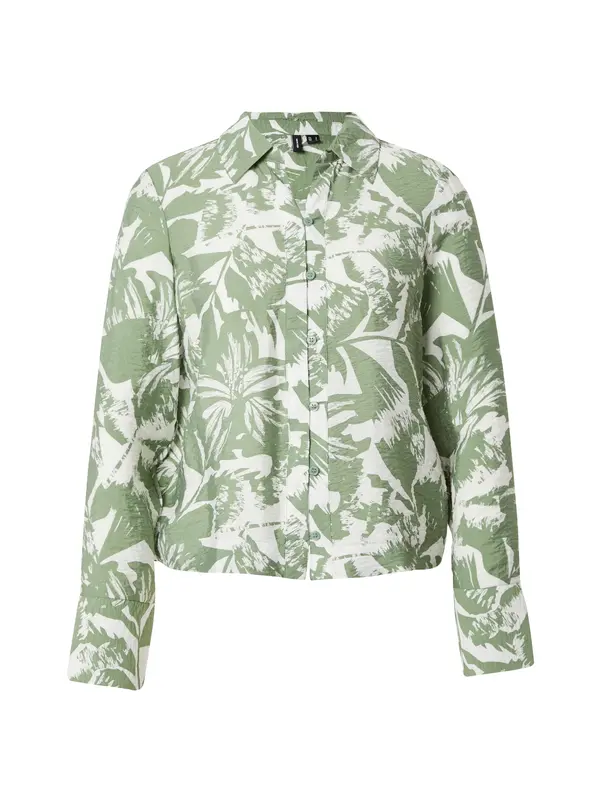 VERO MODA VERO MODA Bluza 'JOSIE'  tamno zelena / bijela