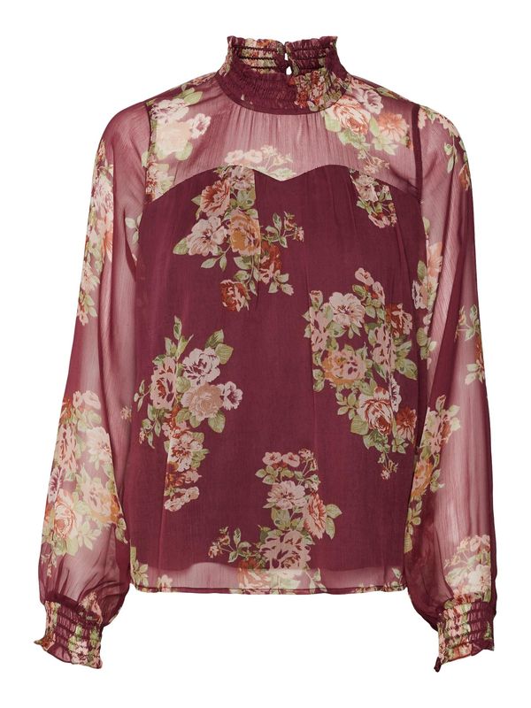 VERO MODA VERO MODA Bluza 'MARYA'  maslinasta / tamno narančasta / roza / boja vina