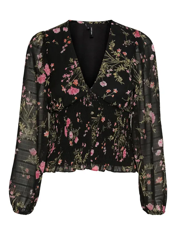 VERO MODA VERO MODA Bluza 'Rosa'  zelena / roza / crna
