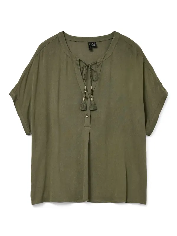 Vero Moda VERO MODA Bluza 'VMBENTE SS WIDE TOP WVN GA'  maslinasta