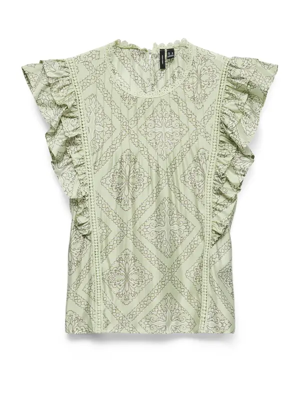 VERO MODA VERO MODA Bluza 'VMBLISS'  maslinasta / pastelno zelena / prljavo bijela