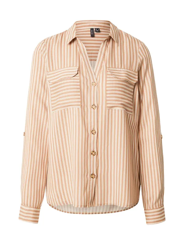 Vero Moda VERO MODA Bluza 'VMBUMPY'  tamno bež / bijela