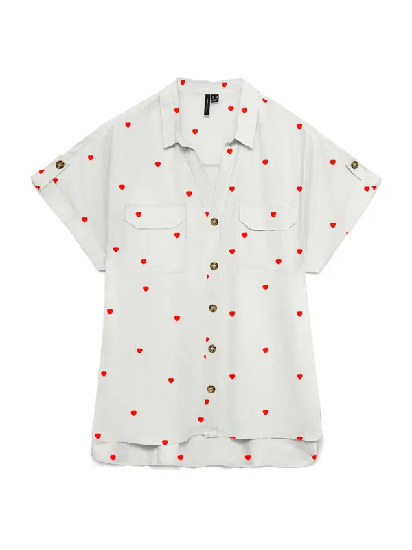 Vero Moda VERO MODA Bluza 'VMBUMPY'  tamno crvena / bijela