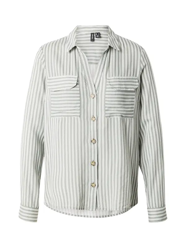 Vero Moda VERO MODA Bluza 'VMBumpy'  tamno zelena / bijela