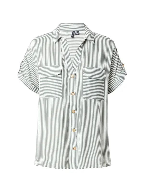 VERO MODA VERO MODA Bluza 'VMBumpy'  tamno zelena / bijela