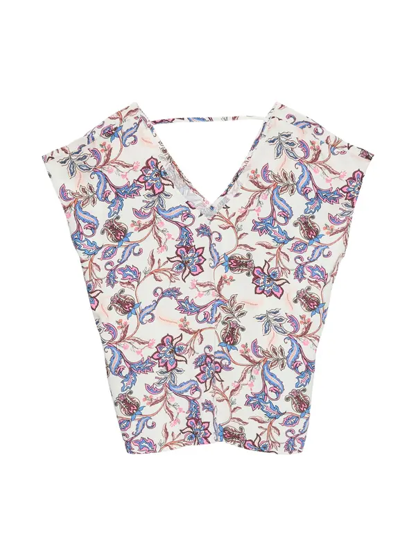 Vero Moda VERO MODA Bluza 'VMCHERIE'  svijetloplava / smeđa / roza / prljavo bijela