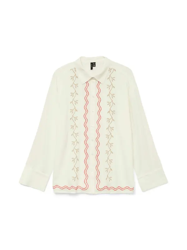 VERO MODA VERO MODA Bluza 'VMDICTHE'  tamno bež / crvena / bijela
