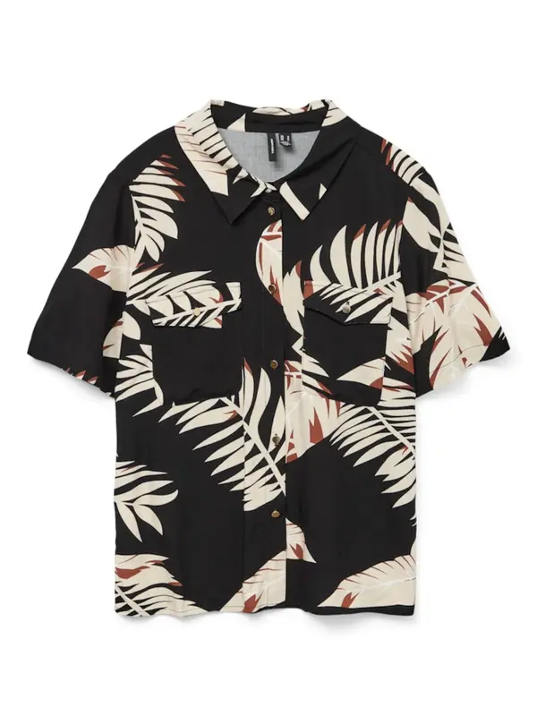 Vero Moda VERO MODA Bluza 'VMEASY JOY'  svijetlobež / smeđa / crna