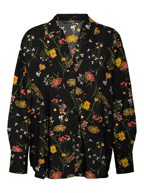 VERO MODA VERO MODA Bluza 'VMEASY JOY'  tamo žuta / zelena / tamno narančasta / crna