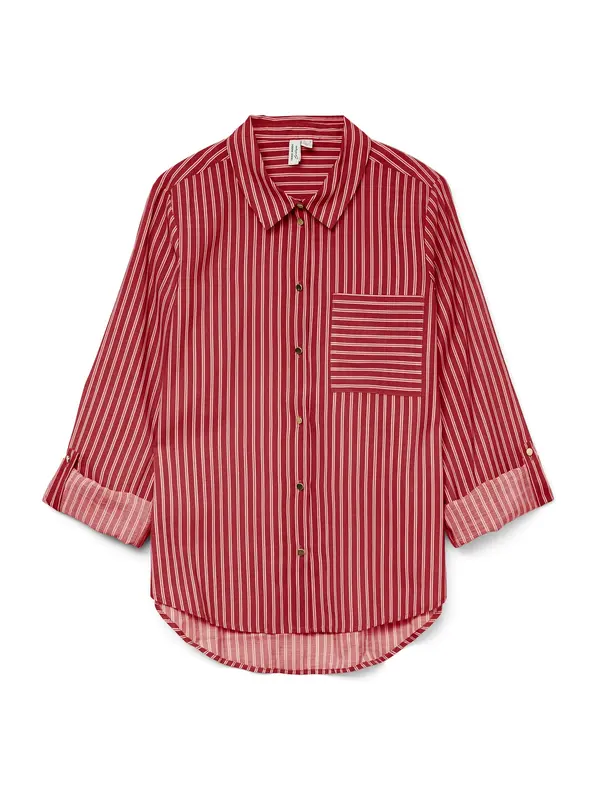 VERO MODA VERO MODA Bluza 'VMFANNIE'  tamno crvena / bijela