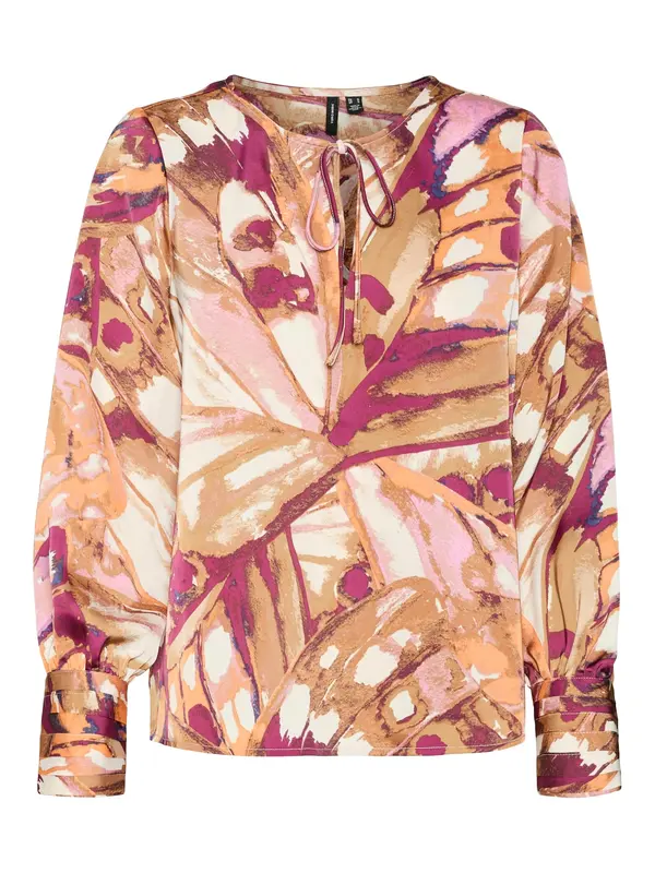 Vero Moda VERO MODA Bluza 'VMLINEA LYKKE'  konjak / ljubičasta / roza / bijela