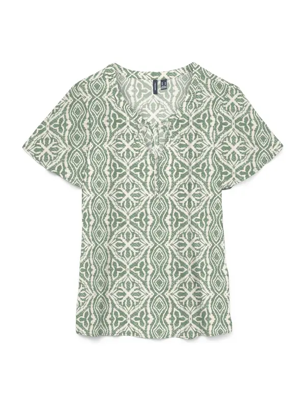 VERO MODA VERO MODA Bluza 'VMMENNY'  pastelno zelena / tamno zelena / bijela