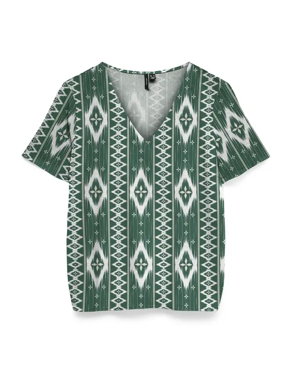 Vero Moda VERO MODA Bluza 'VMMYMILO'  tamno zelena / bijela