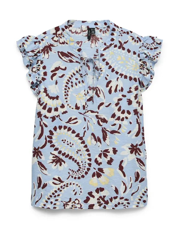 Vero Moda VERO MODA Bluza 'VMNELLIE CARLA'  čokolada / lavanda / bijela