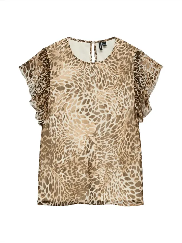 Vero Moda VERO MODA Bluza 'VMSMILLA'  svijetlosmeđa / tamno smeđa