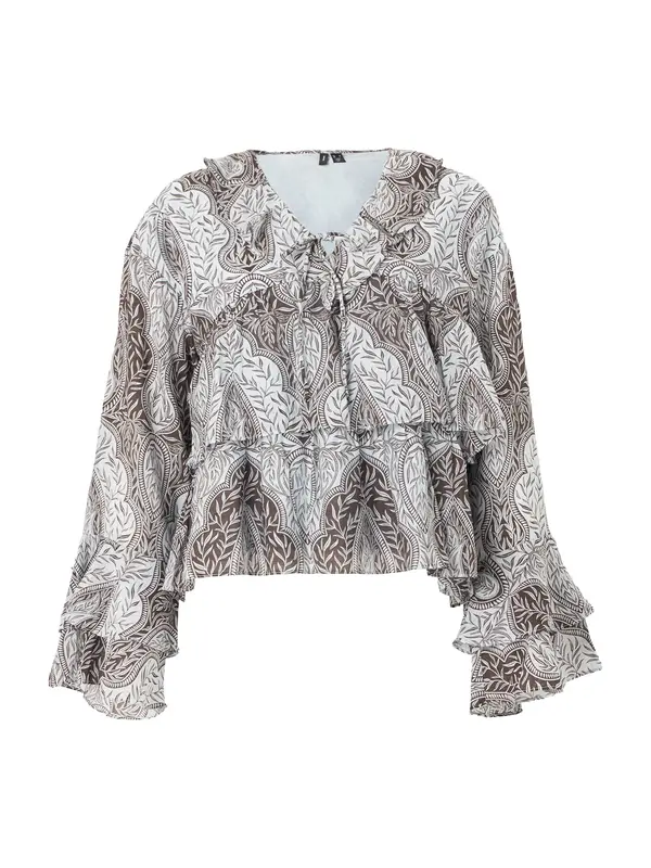 Vero Moda VERO MODA Bluza 'VMTARA'  svijetloplava / smeđa
