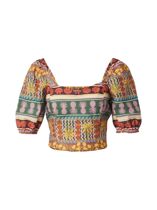 Vero Moda VERO MODA Bluza 'VMTruely'  sepija / smaragdno zelena / svijetlocrvena / prljavo bijela