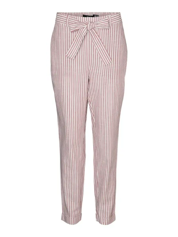 VERO MODA VERO MODA Chino hlače 'VMLYA'  crvena / bijela