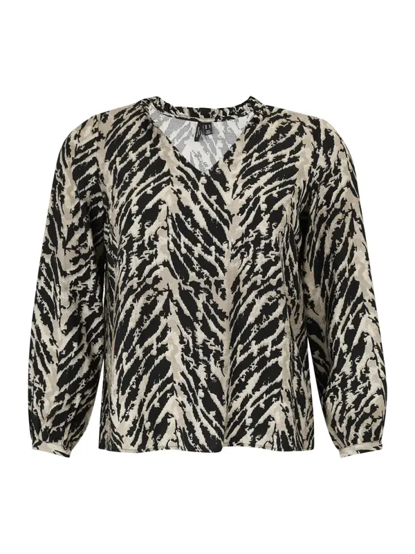 Vero Moda Vero Moda Curve Bluza  bež / svijetlosiva / crna