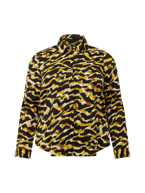 Vero Moda Curve Vero Moda Curve Bluza 'GAIL'  boja pijeska / sivkasto zelena / crna