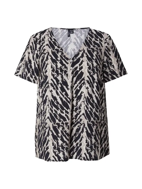 Vero Moda Vero Moda Curve Bluza  sivkasto bež / crna / bijela