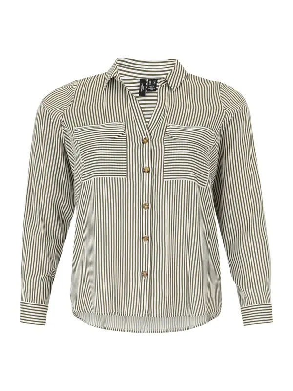 Vero Moda Vero Moda Curve Bluza 'VMBUMPY'  maslinasta / bijela