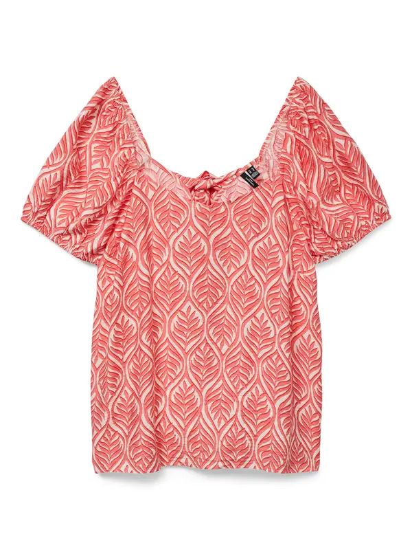 Vero Moda Vero Moda Curve Bluza 'VMCDANA'  ecru/prljavo bijela / crvena / svijetlocrvena