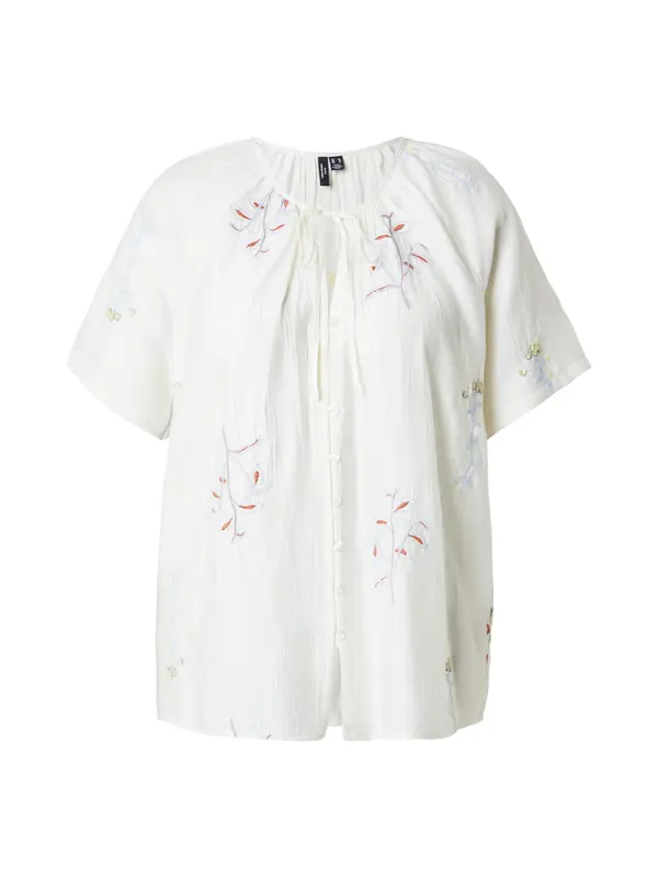 Vero Moda Curve Vero Moda Curve Bluza 'VMCLina'  svijetloplava / kestenjasto smeđa / pastelno žuta / bijela