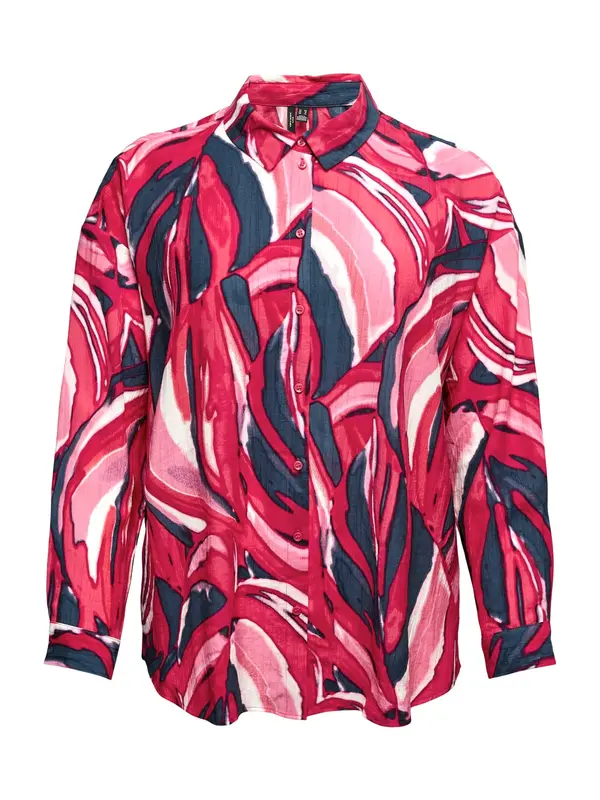 Vero Moda Vero Moda Curve Bluza 'VMCVERA VIOLET'  mornarsko plava / roza / svijetloroza / bijela