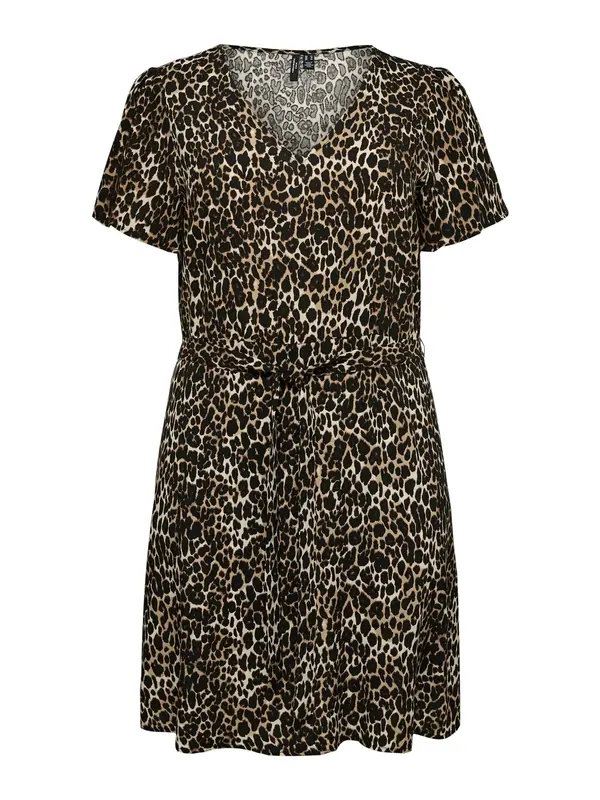 Vero Moda Curve Vero Moda Curve Haljina 'VMCEASY JOY'  boja slonovače / sivkasto bež / crna