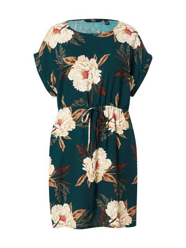 Vero Moda Curve Vero Moda Curve Haljina 'VMCEASY JOY'  sivkasto bež / tamno zelena / tamno narančasta / bijela