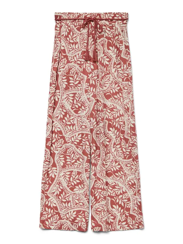 Vero Moda Curve Vero Moda Curve Hlače 'BALI'  ecru/prljavo bijela / hrđavo crvena