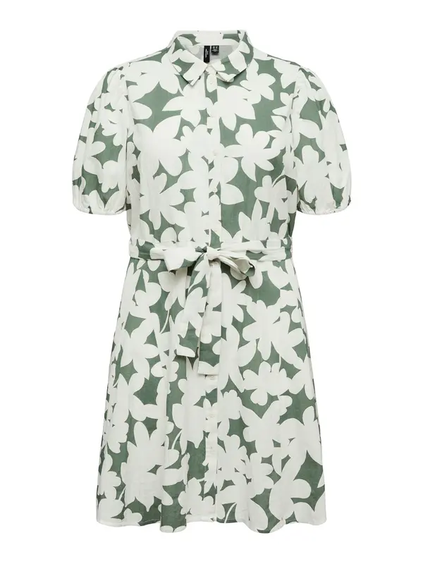 Vero Moda Curve Vero Moda Curve Košulja haljina 'VMCDICTHE'  žad / bijela