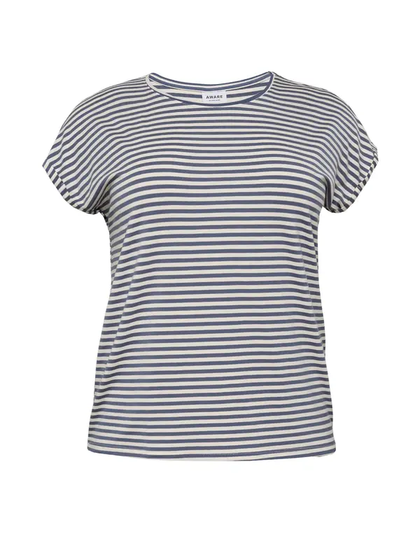 Vero Moda Curve Vero Moda Curve Majica 'AYA'  tamno plava / bijela
