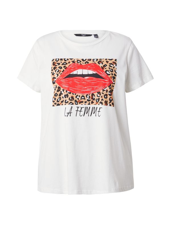 Vero Moda Vero Moda Curve Majica 'VMMILLA'  svijetlosmeđa / crvena / crna / bijela