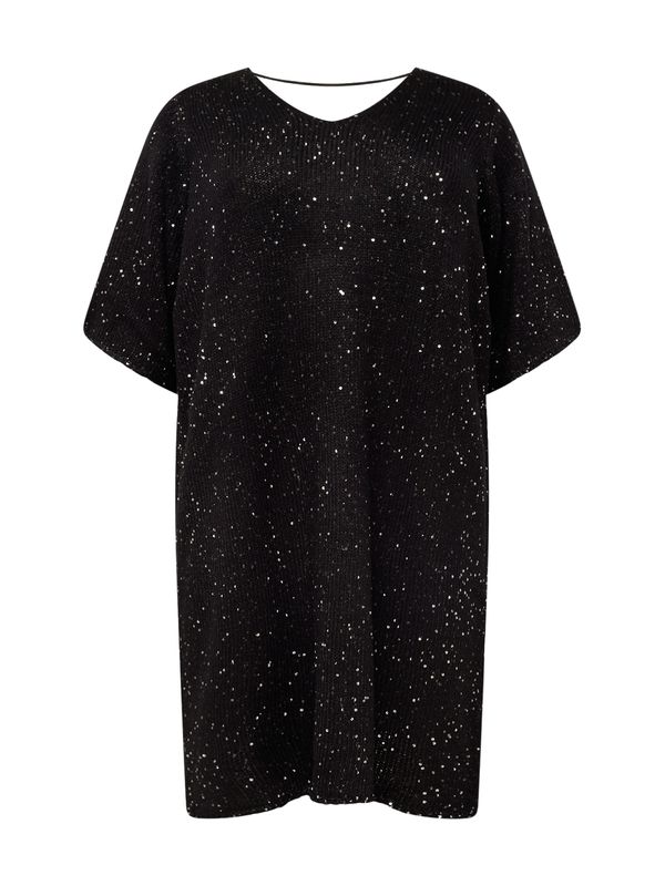 Vero Moda Curve Vero Moda Curve Pletena haljina 'Leilani'  crna / srebro