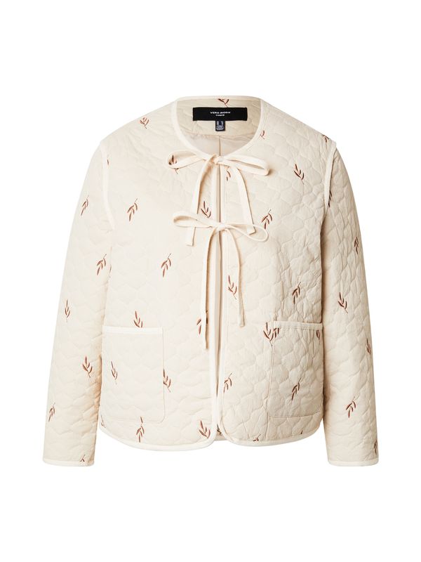 Vero Moda Curve Vero Moda Curve Prijelazna jakna 'VMCEVELYN'  ecru/prljavo bijela / smeđa