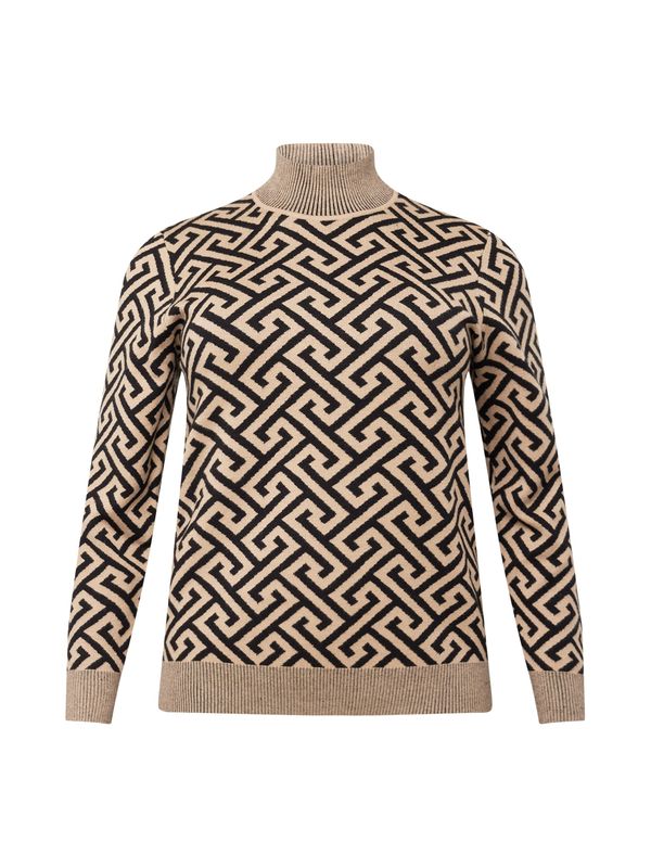 Vero Moda Curve Vero Moda Curve Pulover 'CARIA'  pijesak / crna