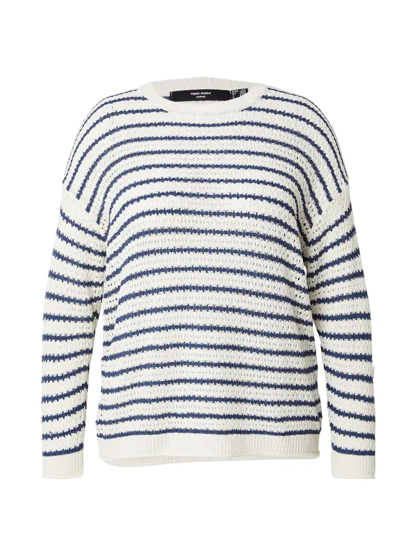 Vero Moda Curve Vero Moda Curve Pulover 'VMCCHARLENE'  boja pijeska / morsko plava