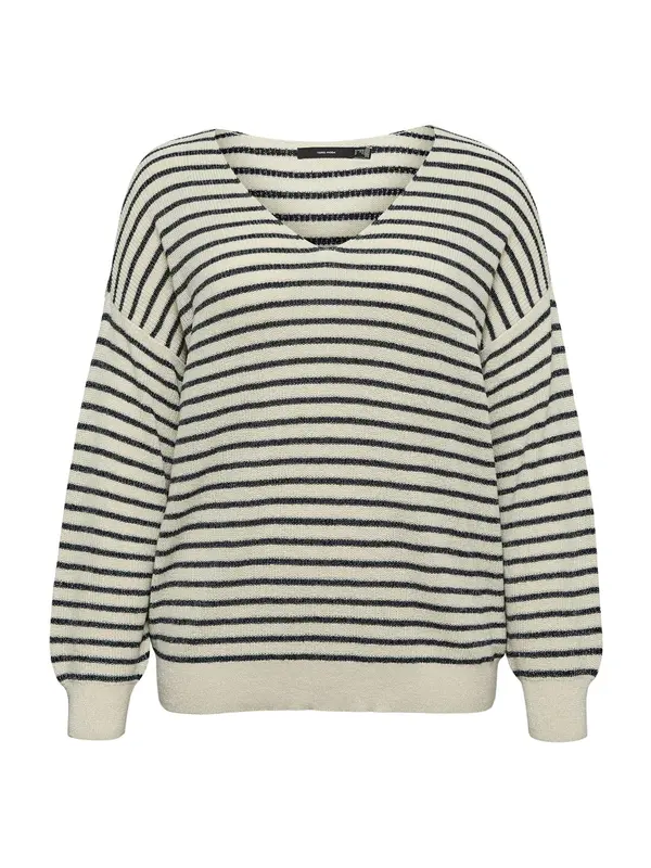 Vero Moda Curve Vero Moda Curve Pulover 'VMCNew Lexsun'  ecru/prljavo bijela / crna