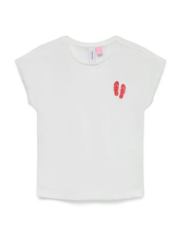 Vero Moda Vero Moda Girl Majica 'VMNANNA AVA'  tamno crvena / bijela