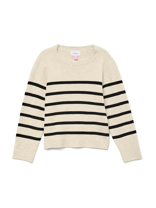 Vero Moda Vero Moda Girl Pulover 'VMSABA'  svijetlobež / crna