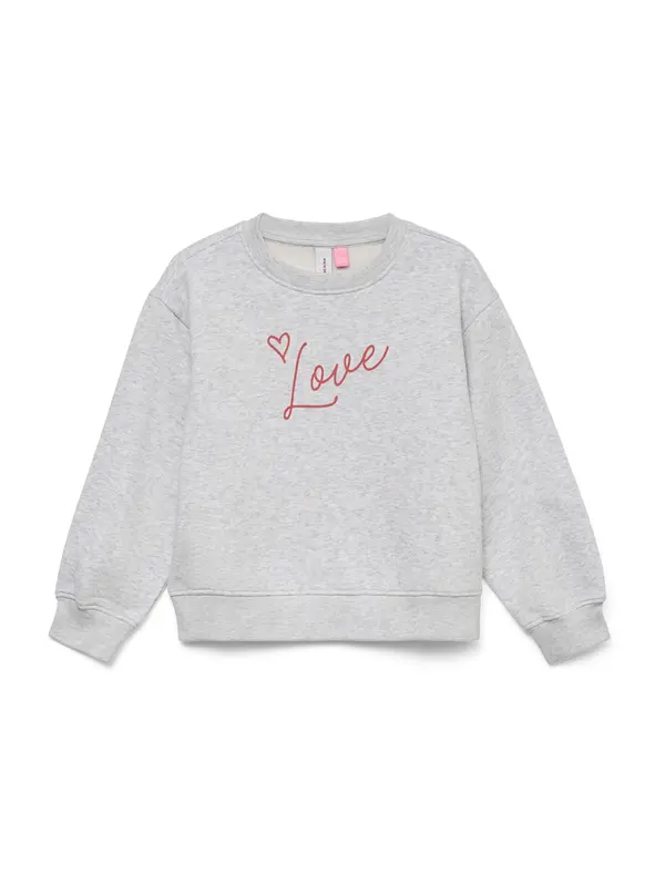 Vero Moda Girl Vero Moda Girl Sweater majica 'VMTINA'  siva melange / roza
