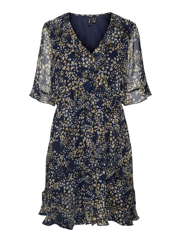 VERO MODA VERO MODA Haljina 'DORA KAYA'  bež / mornarsko plava / senf / prljavo bijela