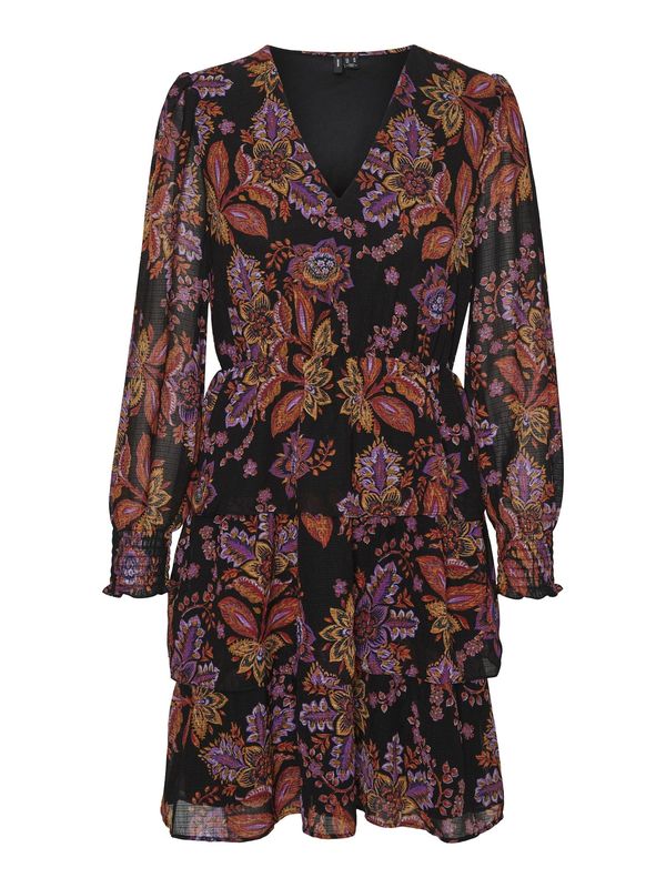 VERO MODA VERO MODA Haljina 'Kara'  žuta / svijetloljubičasta / narančasta / crna